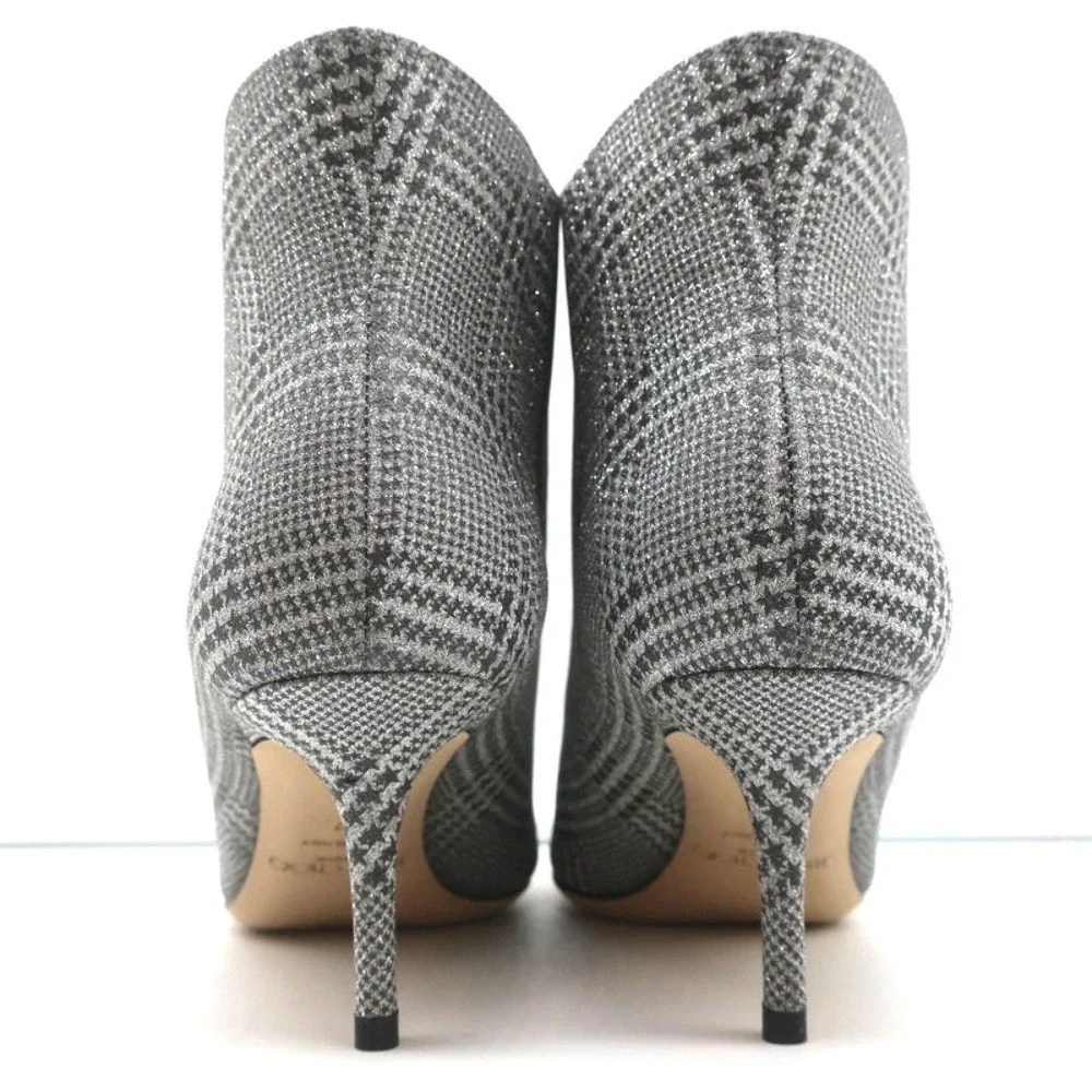 Jimmy Choo Marinda 65 Ankle Boots Silver Glitter Prince of Stars Size 37 NEW - Picture 8 of 10
